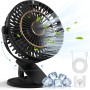 COZII Rechargeable USB Fan, 3 in 1 Small Table Fan with Clip, Powerful Quiet Portable Fan 5 Speed, 720° Rotation Mini Fans for