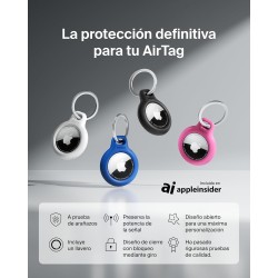 Belkin funda para AirTag con llavero protector Secure Holder, cubierta protectora, protector para Air Tag con borde elevado