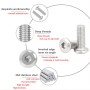 Ctyjia 20 Piezas Tornillo Allen de Acero Inoxidable 304, M5 x 12mm Tornillo de Cabeza Plana Hexagonal, Tornillos Hexagonal,