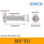 Ctyjia 20 Piezas Tornillo Allen de Acero Inoxidable 304, M5 x 12mm Tornillo de Cabeza Plana Hexagonal, Tornillos Hexagonal,