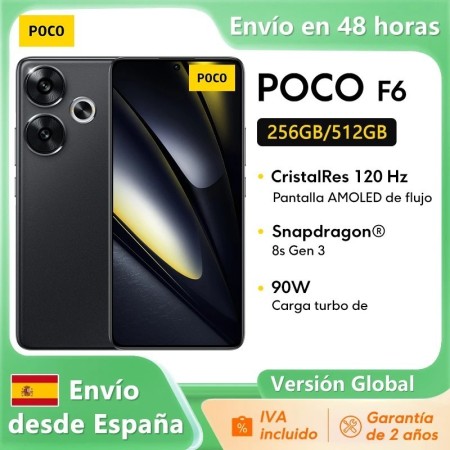 POCO F6 5G Smartphone versión Global 256GB/512GB Pantalla AMOLED Snapd
