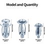 60 Pcs M4 M5 M6 Pasadores Huecos, Metal para Cavidades, Tacos Anclajes Metálicos para Cavidades de Metal, Tornillos de Pétalos,