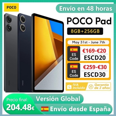 Tableta POCO Pad versión Global pantalla LCD de 12.1 pulgadas 120Hz 2.