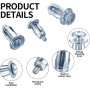60 Pcs M4 M5 M6 Pasadores Huecos, Metal para Cavidades, Tacos Anclajes Metálicos para Cavidades de Metal, Tornillos de Pétalos,
