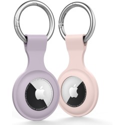Meliya Funda para AirTag Llavero,2 Piezas Llaveros AirTag Funda Protectora de Silicona Funda Anti-Perdida Anti-Rasguños para