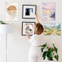 12 Piezas Colgador Cuadros, Colgador de Cuadros Adhesivo Ganchos Autoadhesivos para Cuadros y Espejos, Soporte de Pared para