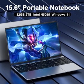Ordenador portátil Intel N5095 de 15,6 pulgadas, 32GB de Ram, DDR4, 2T