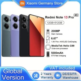 Xiaomi-smartphone Redmi Note 13 Pro, versión Global, 4G, MediaTek, Hel