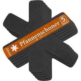 Emmy Home Set of 5 Felt Trivets 38cm Extra Thick Adjustable Size Black