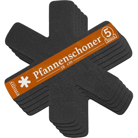 Emmy Home Set of 5 Felt Trivets 38cm Extra Thick Adjustable Size Black