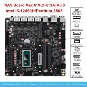 4 * Intel i226-V 2,5G i5-12450H placa base NAS de 6 bahías 8505 Max 6 