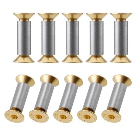 Contencinty Paquete de 10 tornillos de mango de cuchillo, remaches, tornillos, tornillos planos hexagonales dorados, tornillos