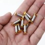 Contencinty Paquete de 10 tornillos de mango de cuchillo, remaches, tornillos, tornillos planos hexagonales dorados, tornillos