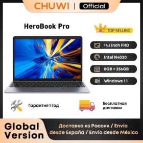 CHUWI HeroBook Pro 14.1" 1920x1080 Resolução Intel Celeron N4020 Dual 