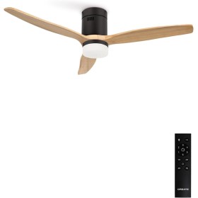 CREATE / WINDCALM/Ceiling fan with light black light wood blades and control/40W, silent, Ø132 cm, 6 speeds, 3 light