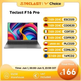 TECLAST F16 Pro 15.6 inch Laptop 16GB RAM 512GB SSD Computers for Inte