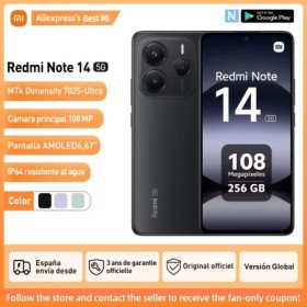 Xiaomi Redmi Note 14 5G Versión Global 8+256GB Dimensity 7025-Ultra Pa