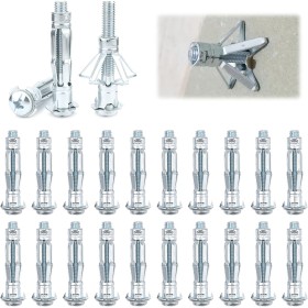 20 Piezas Tacos de Expansión Metálicos, M8 x 52 mm Tacos Metalicos de Expansion, Anclajes de Expansión Tornillos, Acero Zincado