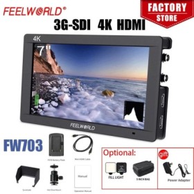 Feelworld FW703 3G SDI 4K HDMI cámara Monitor de campo 7 pulgadas IPS 