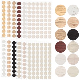 12 Hojas/648 Piezas Pegatinas Tapa Tornillos, ø21mm Pegatina Agujero de Tornillos, Tapa Agujeros Mueble PVC Impermeable, Tapar