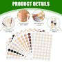 12 Hojas/648 Piezas Pegatinas Tapa Tornillos, ø21mm Pegatina Agujero de Tornillos, Tapa Agujeros Mueble PVC Impermeable, Tapar