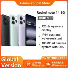Xiaomi-Smartphone Redmi Note 14, versión Global, 5G, NFC, MTK Dimensit