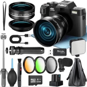 Cámaras digitales NBD 4K para fotografía Cámara de 48MP con micrófono 