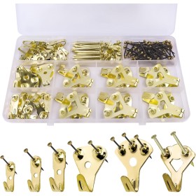 120 PCS Ganchos para Cuadros, Kit de Colgadores Pesados para Colgar Cuadros, Colgador para Marcos con Clavos, Gancho para Marcos