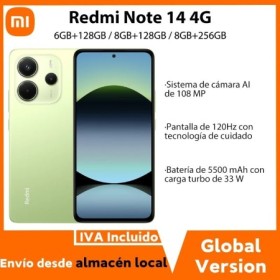 Versión Global Redmi Note 14 4G Smartphone 108MP AI Cámara 5500mAh Bat