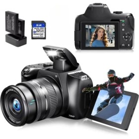 Cámara Digital 4K HD para fotografía, cámara Vlogging con Zoom óptico 