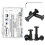 FandWay Tornillos De Conexión,M5x16mm Tornillos Para Muebles de Acero Inox A2 V2A Dacromet Negro Para Armarios,Tableros,Madera