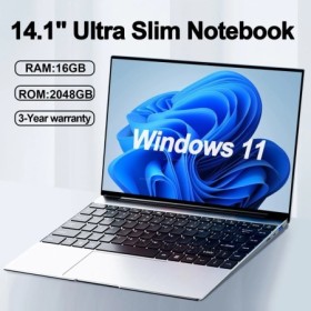 14,1 "portátil ultradelgado 16GB RAM 2TB SSD Intel N3700 Notebook Game