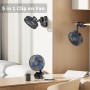 ATEngeus Ventilador USB 4 en 1, 8'' Pinza Ventiladores, 10000 mAh Recargable Batería Ventilador, 5 Velocidades Camping