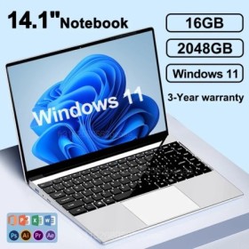 Portátil ultradelgado de 14,1 pulgadas, 16GB de RAM, 2TB SSD, Intel N3