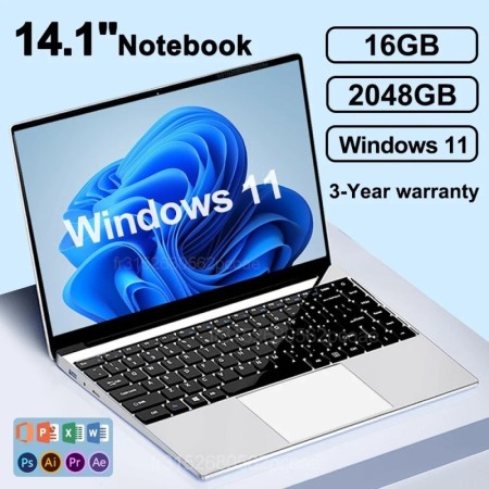 Portátil ultradelgado de 14,1 pulgadas, 16GB de RAM, 2TB SSD, Intel N3