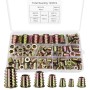 Crihovy Juego de 130 Piezas Insertos Roscados, Tuercas para Madera de Aleación de Zinc, Tuercas Hexagonales Inserción Roscado,