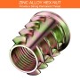Crihovy Juego de 130 Piezas Insertos Roscados, Tuercas para Madera de Aleación de Zinc, Tuercas Hexagonales Inserción Roscado,