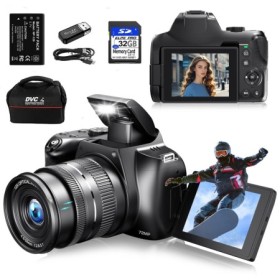 Cámara Digital 4K HD para fotografía, cámara Vlogging con Zoom óptico 