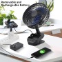ATEngeus Ventilador USB 4 en 1, 8'' Pinza Ventiladores, 10000 mAh Recargable Batería Ventilador, 5 Velocidades Camping