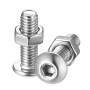 550 Pcs Tornillos M3 M4 M5, Tornillos de Cabeza Hueca Hexagonal de Cabeza Redonda con Tuercas, Tornillos y Tuercas de Acero