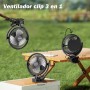 Ateroll 10000mAh Clip Fan with Remote Control, 3 Speeds Rechargeable Battery Portable Fan with Timer and LED Lights, 8 Inch