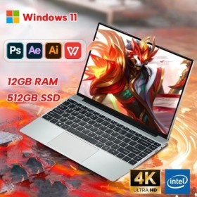 Ordenador portátil de oficina de 14,1 pulgadas, 12GB de RAM, 1TB, 2TB,
