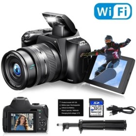 Cámara digital de 72 MP 180 ° Cámara Flip Screen SLR DSLR 4K de 3 lnch