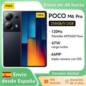 POCO M6 Pro Versión Global 256GB/512GB ROM MTK Helio G99-Ultra Pantall
