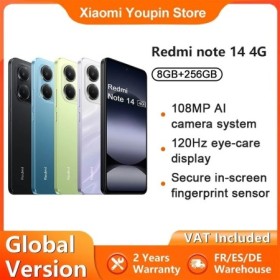 Xiaomi-Smartphone Redmi Note 14 4G, versión Global, MediaTek Helio G99