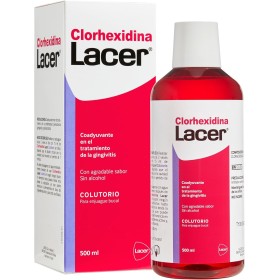 CLORHEXIDINA - Colutorio 0,12% 500 ml, Eficaz Antiséptico, Elimina Microorganismos de la Placa Bacteriana, Sabor Agradable. El