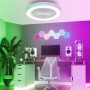 activeallbrite Ceiling Fan with Light, DC Motor 20W LED 40W, RGB 3000K-6500K, Adjustable Wind Speed with Remote Control,