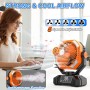 Camping Fan with LED Light, 20000mAh Rechargeable Automatic Vibration Fans for Outdoor Camping Tent with Remote, 5 Speed USB