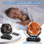 Camping Fan with LED Light, 20000mAh Rechargeable Automatic Vibration Fans for Outdoor Camping Tent with Remote, 5 Speed USB