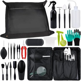 KIMIGO Juego de Herramientas de Jardín,Mini Herramientas de Jardinería,Estera para Plantas de Jardín,Kit de Jardinería Bolsa de